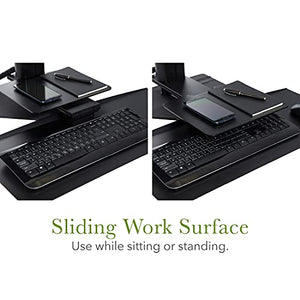 Uprite Ergo Sit2Stand Standing Desk Converter – Dual Monitor Mount - Black/Black