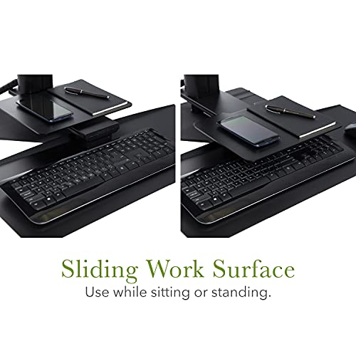 Uprite Ergo Sit2Stand Standing Desk Converter – Dual Monitor Mount - Black/Black