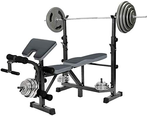DLWDMRV Professional equipment auxiliary dumbbell bench Weight Benches, Multifunctional Strength Training Benches Workout Station Adjustable Dumbbell Weightlifting Bench with Preacher Curl Leg Develop