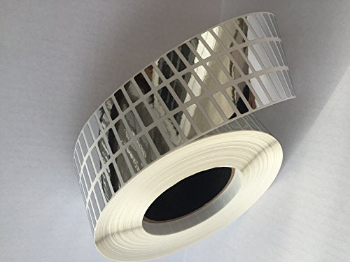 10,000 Silver Bright - Foil TamperVoid Tamper Evident Security Label Seal Sticker, Rectangle 0.75" x 0.25" (19mm x 6mm).