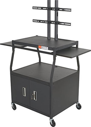 Balt Wide Body Flat Panel TV Cart with Cabinet, Black