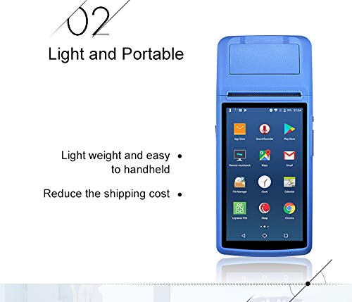 JEPOD 58mm Touch Screen Handheld POS Machine with Receipt Printer PDA Android 6.0 Handheld POS Terminal WiFi Bluetooth 3G Support OTG