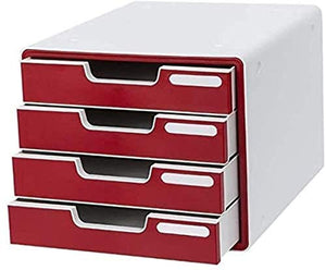 noxozoqm Four-Layer File Storage Cabinet with Blank Label - 29x34x24cm
