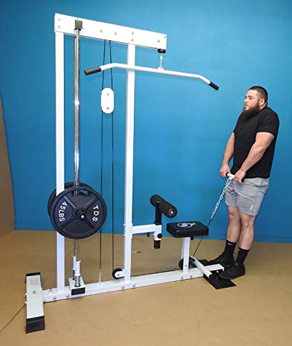 TDS Super LAT Pull Down and Low Row Cable Machine (Grey Finish) with CR Plated Solid Steel Guide rods for Smooth Performance