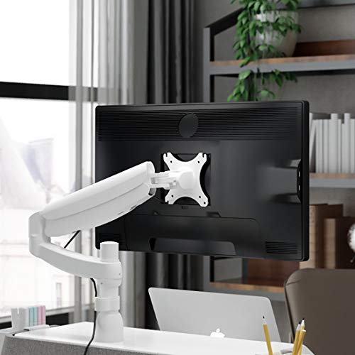 FlexiSpot Sit Stand Workstation M6S - 27 Inch Height Adjustable Stand Up Desk Riser (with Gas Spring Monitor Arm)