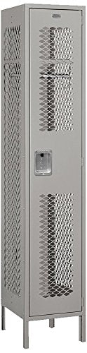 Salsbury Industries 81168GY-U Single Tier 15-Inch Wide 6-Feet High 18-Inch Deep Unassembled Extra Wide Vented Metal Locker, Gray