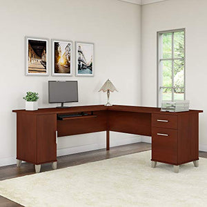 Bush Furniture Somerset 71W L Shaped Desk, Hansen Cherry
