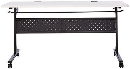 Lorell 60 x 24 x 29.5-Inch Flipper Training Table, Silver/Black