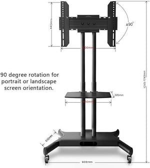 CIZGIM TV Stand Mobile TV Cart for 32-65" TVs with AV Shelf & Camera Holder