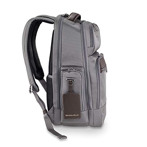 Briggs & Riley @Work Laptop Backpack for women and men. Fits up to 15.6 inch laptop. Business Travel Laptop Backpack with RFID Blocking Pocket, Grey