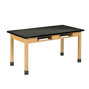 Diversified Woodcrafts Solid Oak Wood Table with Book Compartment, 48" x 30" x 24