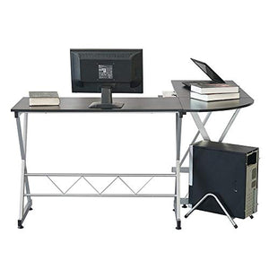 GUOOK Multipurpose Table Industrial Corner Computer Office Desk, L-Shaped Desk, Large PC Laptop Desk, Sturdy Gaming Desk Workstation for Home Office,