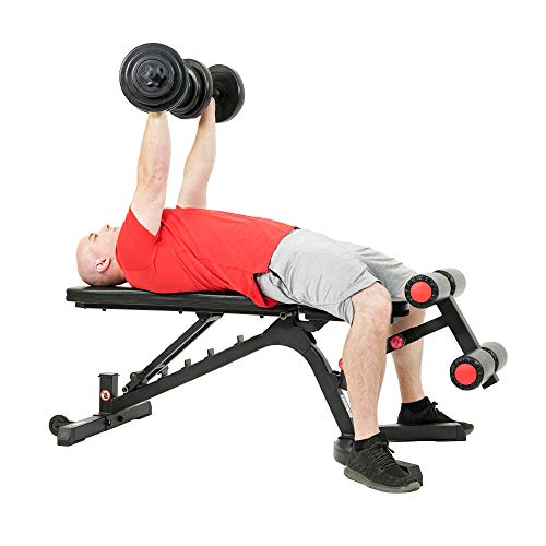 Sunny Health & Fitness Fully Adjustable Power Zone Utility Heavy Duty Weight Bench with 1000 LB Max Weight – SF-BH6920, Black