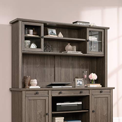Sauder Hammond Hutch Emery Oak Finish, L: 65.12" x W: 13.62" x H: 40.04"