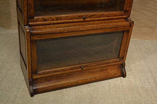 Crafters and Weavers Mission Oak 4 Stack Barrister Bookcase Made of Solid Oak