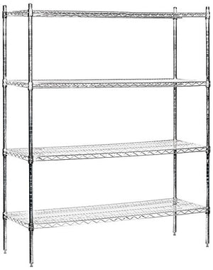Salsbury Industries Stationary Wire Shelving Unit, 60-Inch Wide by 74-Inch High by 18-Inch Deep, Chrome