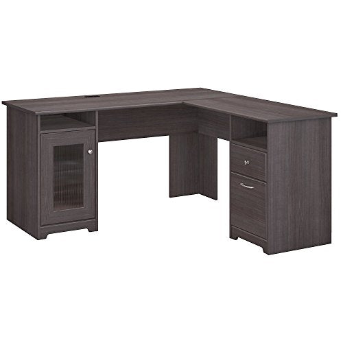 Bush Furniture Cabot L Shaped Computer Desk, Heather Gray