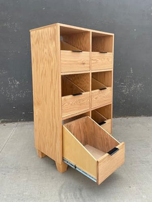 Lschool Record Storage Cabinet, 6-Drawer, Vertical