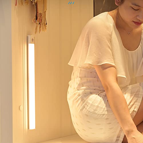 LED Under Cabinet Light Motion Sensing Magnetic Closet Light Rechargeable Wireless 24in White