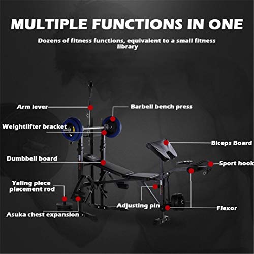 Pubota Olympic Weight Benche Set, Adjustable Weight Benche Set with lat pull down machine Multifunctional Weight-Lifting Bed Fitness Work out Equipment for Home Gym Strength Training