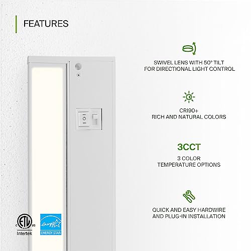 ASD Swivel LED Under Cabinet Lighting, 9 Inch 3W, Dimmable Linkable, 20 Pack