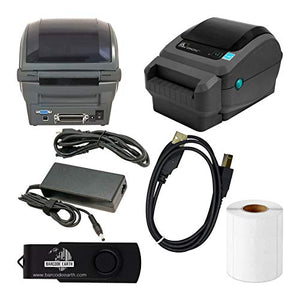 Zebra - GX420d Direct Thermal Desktop Printer for Labels, Receipts, Barcodes, Tags, and Wrist Bands - Print Width of 4 in - USB, Serial, and Parallel Port Connectivity (Includes Cutter) (Renewed)