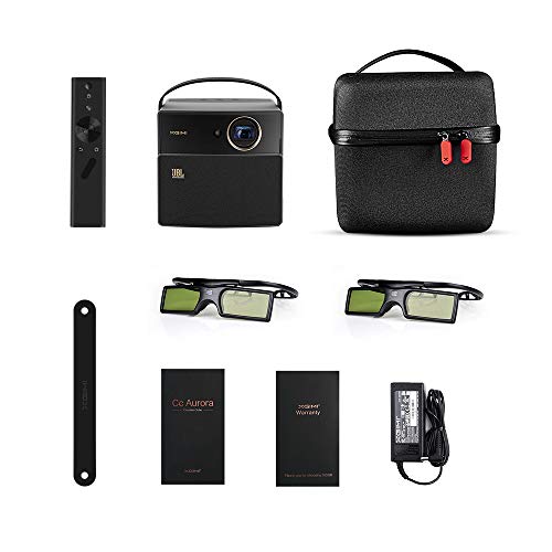 XGIMI CC Aurora Dark Knight 3D LED DLP Home Projector, Built in 20000 mAh Battery and JBL Speaker, Support 1080P 4K, Bonus Exquisite Carry Bag+DLP Link Active 3D Glasses