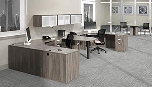 G GOF Double Workstation Cubicle (11'D x 6.5'W x 4'H) - Desk Only, Artisan Grey