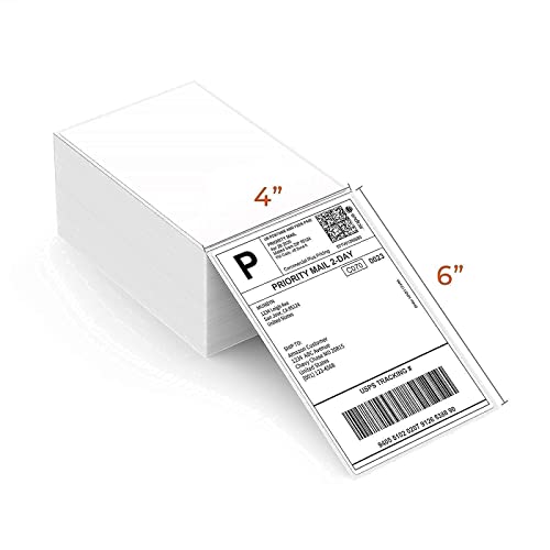 MUNBYN USB Upgrade Label Printer, Thermal Printer for Barcodes-Labels Labeling with MUNBYN Thermal Direct Shipping Label (Pack of 500 4x6 Fan-Fold Labels) - Commercial Grade