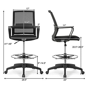 None Office Chair Drafting Chair Tall Adjustable Height/Footrest