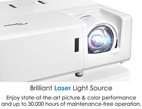 Optoma Short Throw Laser Home Theater Projector | 4K HDR Input | 30,000hr Lamp-Free Operation | 4,200 Lumens | Day/Night Viewing