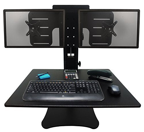 Victor DC350 High Rise Collection Dual Monitor Sit-Stand Standing Desk Converter, 28" by 23" by 15.5", Black