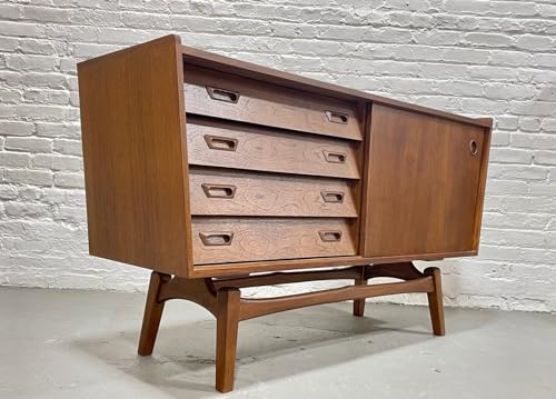 Lschool Asymmetrical Mid Century Modern Credenza/Media Stand/Sideboard