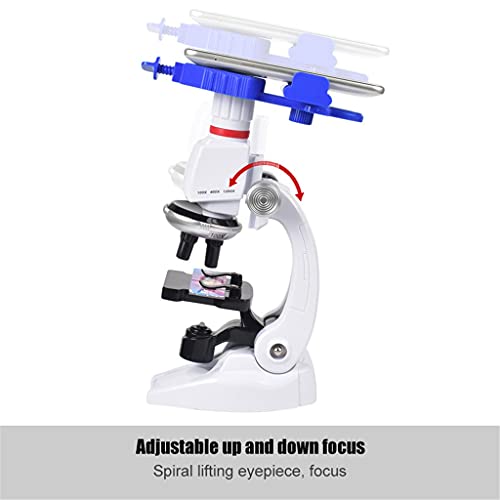 JIESEING 1200X Student Monocular Biological Microscope Set LED Home School Science Educational for Lab Optical Instruments