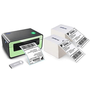 POLONO Label Printer - 150mm/s 4x6 Green Thermal Label Printer, POLONO 4"x6" 1000 Labels Direct Thermal Shipping Labels, Compatible with Amazon, Ebay, Etsy, Shopify and FedEx