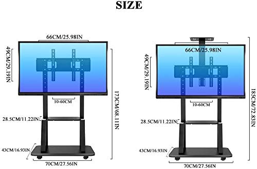 Goakwwuz TV Floor Stand with 2-Layer Tray for 55-75IN TV - Adjustable and Mobile (Size: 173cm/185cm)