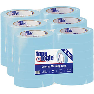 Aviditi Tape Logic 1 Inch x 60 Yards, General Purpose Colored Masking Tape, Light Blue (Pack of 36) - Great for Home, Office, Arts, Crafts, DIY, Labeling and Coding