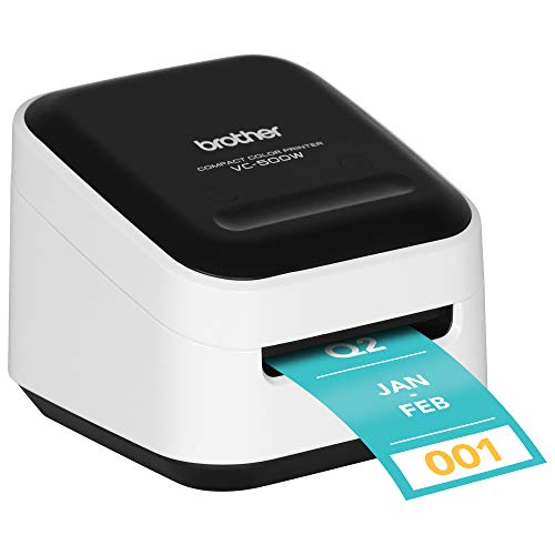 Brother VC-500W Versatile Compact Color Label and Photo Printer with Wireless Networking & Genuine CZ-1004 Continuous Length 1” (1.0”) 25 mm Wide x 16.4 ft. (5 m) Long Label Roll