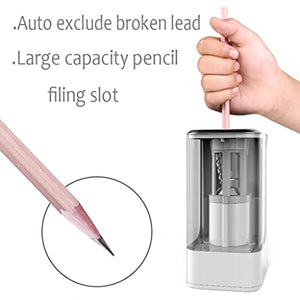 DKJGH Black White Professional Electric Sharpener Pencil Electric Heavy Duty Mechanical Automatic (Color : White, Size : One Size)
