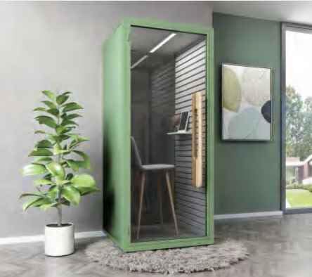 Generic ZenPod: 1-Person Acoustic Workstation with Soundproofing, Ventilation, LED Lights, Fans, AC, and USB Port