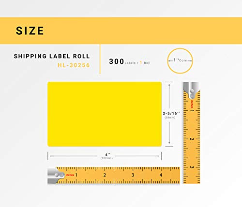 HOUSELABELS Compatible DYMO 30256 Yellow Shipping Labels (2-5/16" x 4") Compatible with Rollo, DYMO LW Printers, 50 Rolls / 300 Labels per Roll
