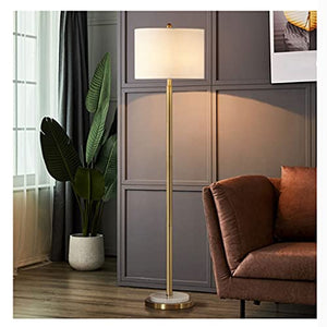 XZBXGZWY Brass Floor Lamp with Marble Base - Decorative Standing Lamp for Office, Living Room, and Bedroom