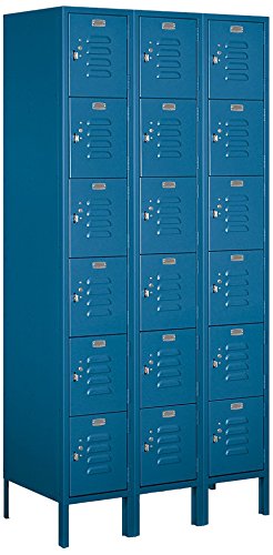 Salsbury Industries 66368BL-U Six Tier Box Style 36-Inch Wide 6-Feet High 18-Inch Deep Unassembled Standard Metal Locker, Blue