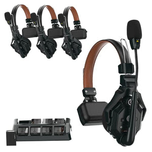 HollyView Wireless Intercom Headset System - Full Duplex ENC, 4-Person Team Communication, Noise Cancellation