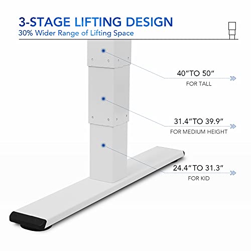 FLEXISPOT Pro Bamboo Electric Standing Desk 55x28 inch - Height Adjustable Sit Stand Up Desk - White Frame + Bamboo Desktop