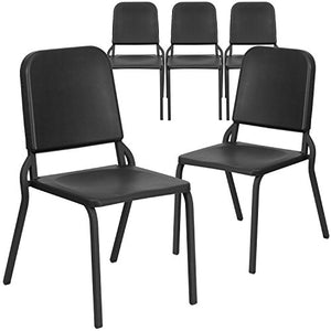 Flash Furniture 5 Pk. HERCULES Series Black High Density Stackable Melody Band/Music Chair