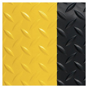 Genuine Joe Anti-Fatigue Mat with Beveled Edge, 3 by 12-Feet, Yellow Border, Black
