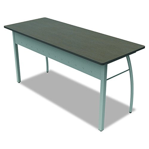 Linea Italia TR742MOC Trento Line Rectangular Desk, 59-1/8w x 23-5/8d x 29-1/2h, Mocha/Gray