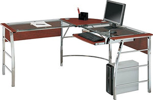 Ameriwood Home 9105296COM Altra Wingate Glass Top L Desk, Cherry,
