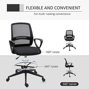 MDybf Ergonomic Mesh Back Drafting Chair with Adjustable Height, Footrest, and 360° Swivel - Set of 5 Journey